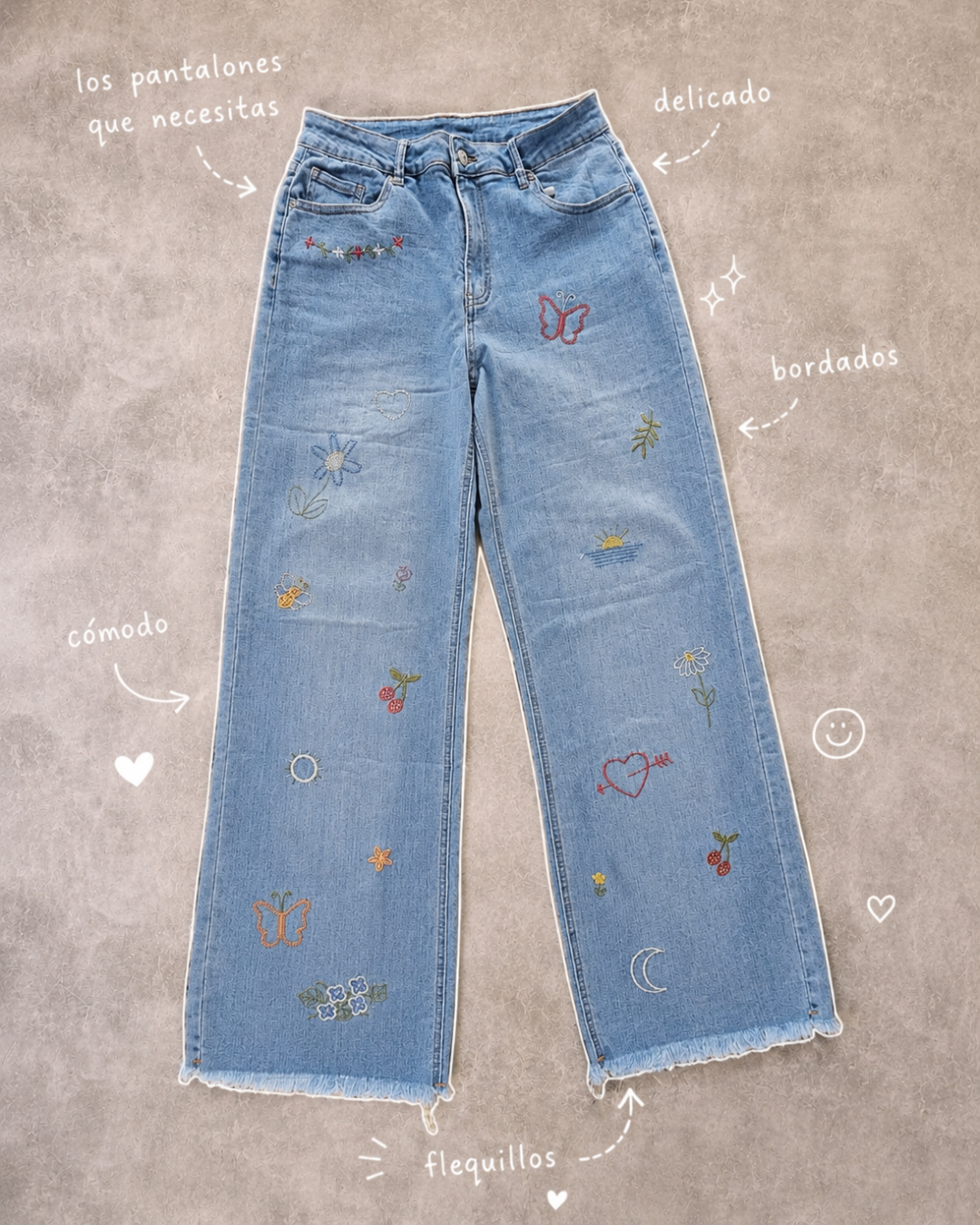 Pantalón Vaquero Bordado