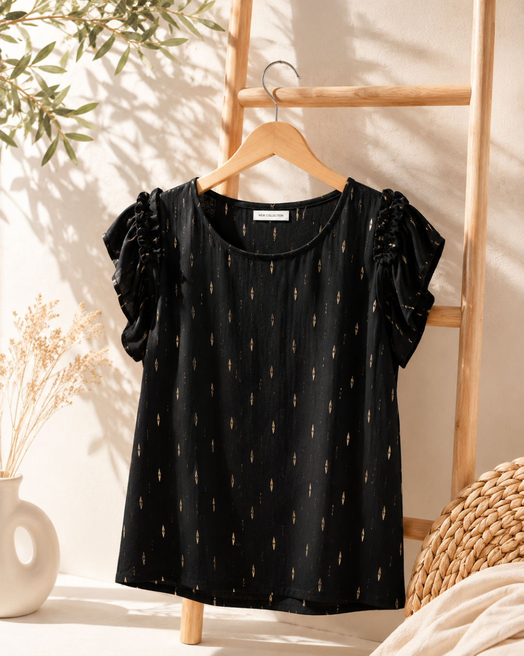 Blusa de Brillos y Volantes