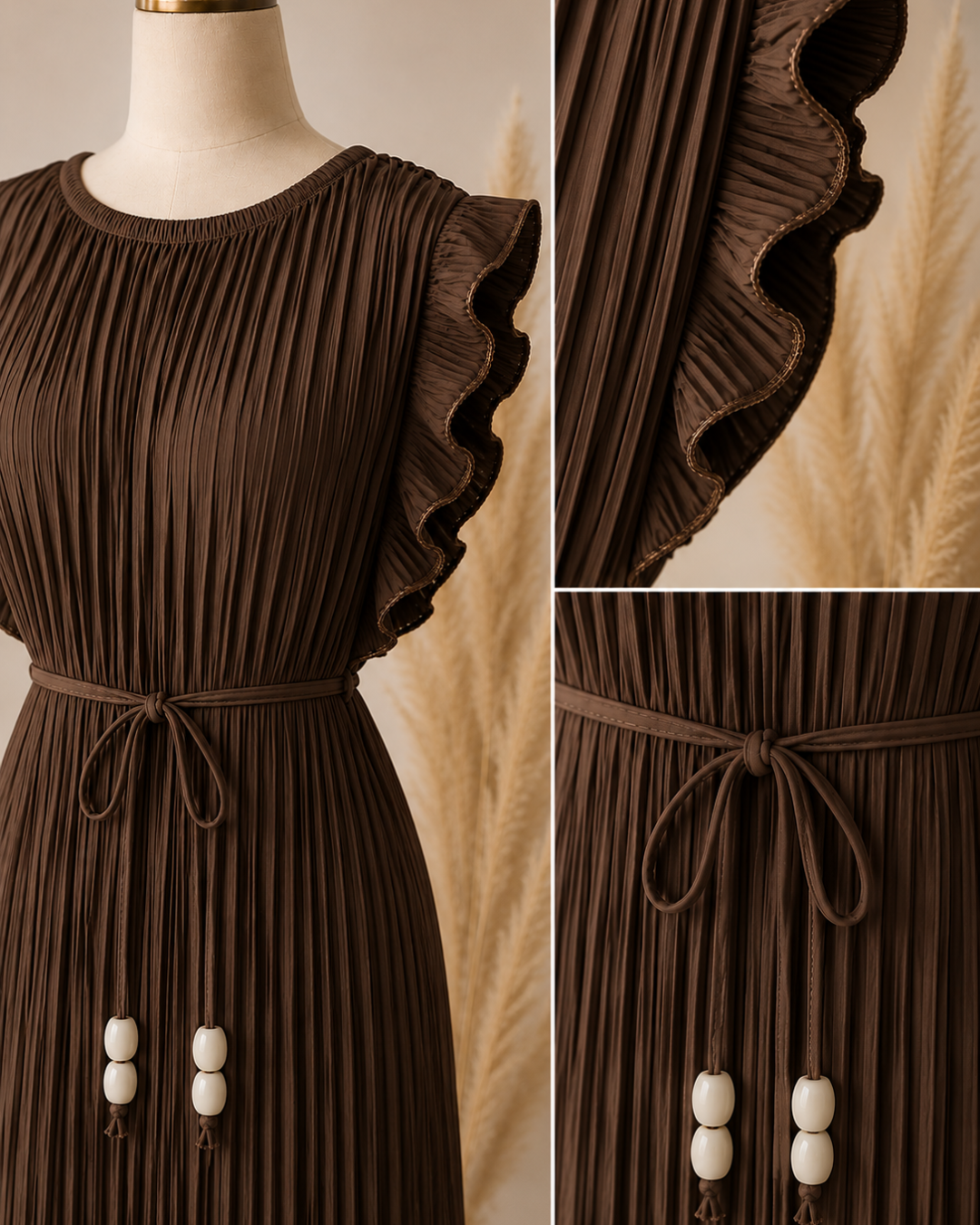 Vestido Largo Plisado