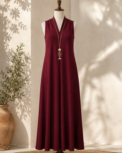 Vestido largo sin mangas