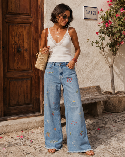 Pantalón Vaquero Bordado