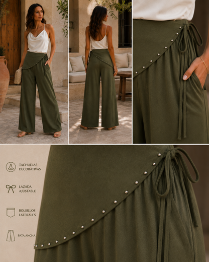 Pantalón amplio con Tachuelas