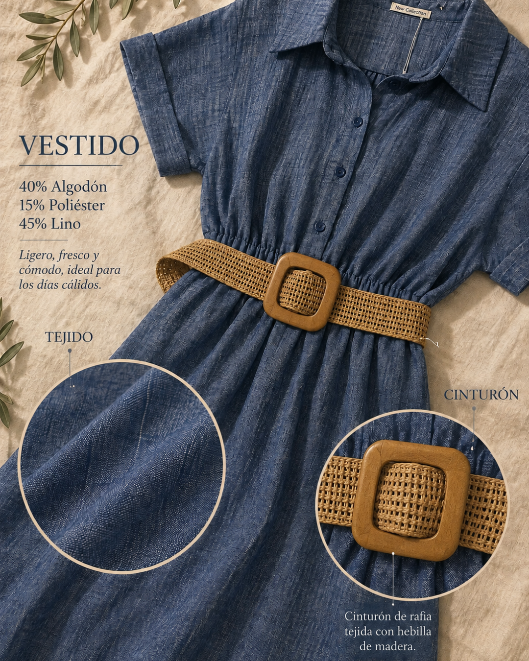 Vestido Denim con Cinturón