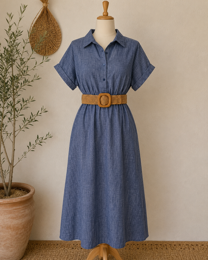 Vestido Denim con Cinturón