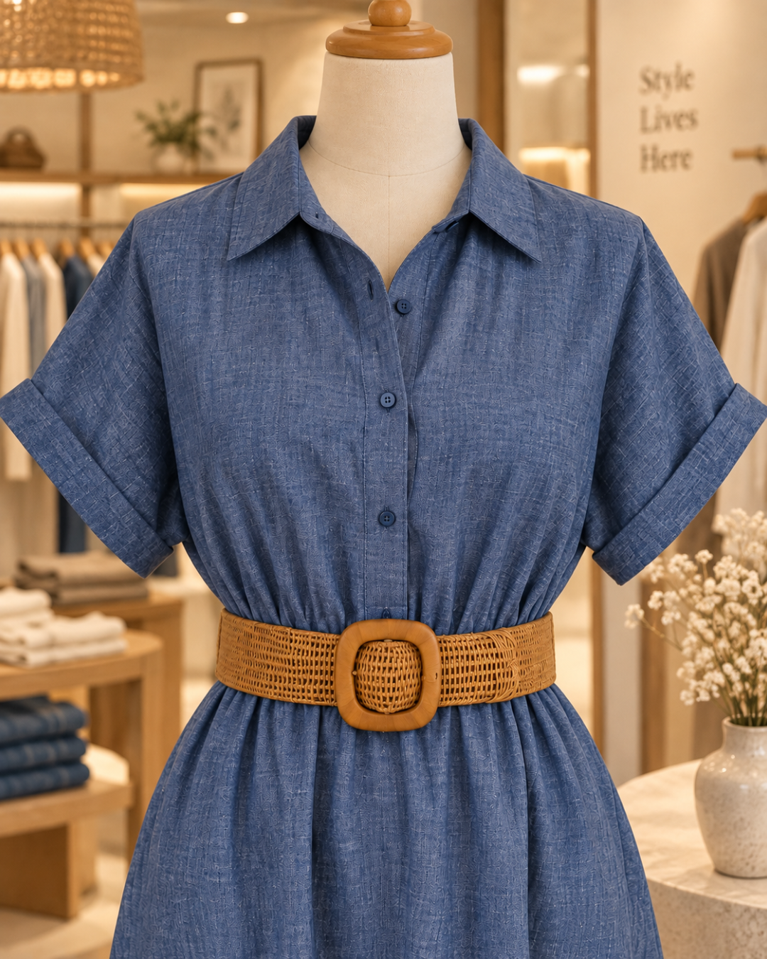 Vestido Denim con Cinturón