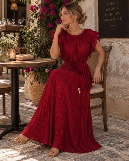 Vestido Largo Plisado
