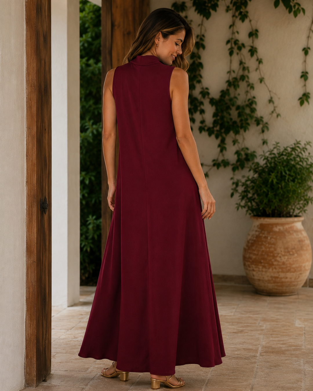 Vestido largo sin mangas