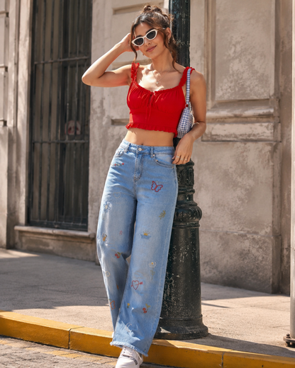 Pantalón Vaquero Bordado
