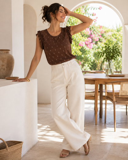 Blusa de Brillos y Volantes