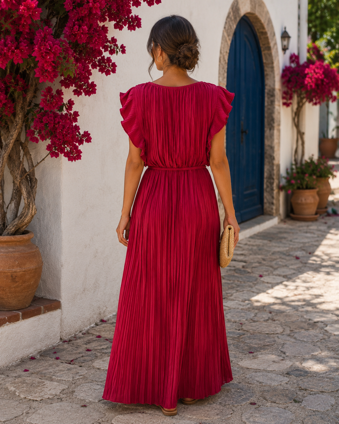 Vestido Largo Plisado