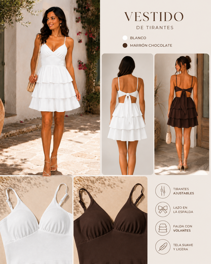 Vestido Corto con Volantes