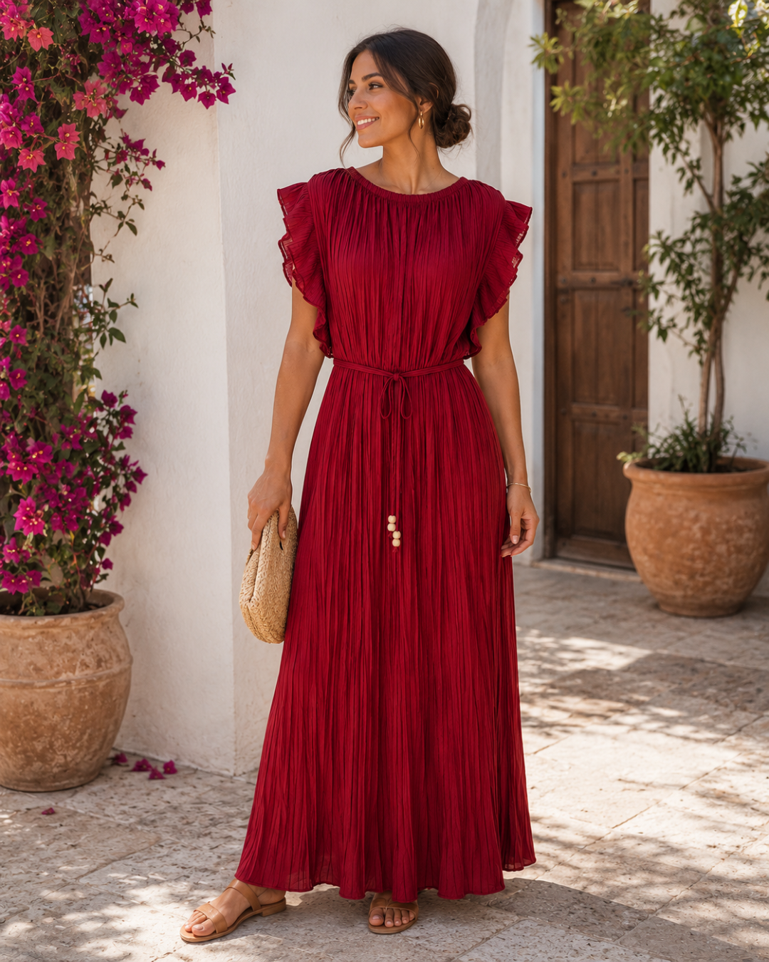 Vestido Largo Plisado