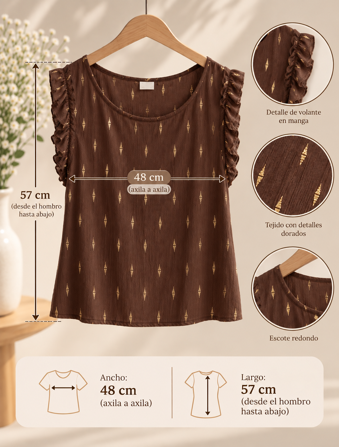 Blusa de Brillos y Volantes