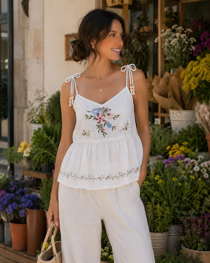 Blusa de Lino Estampada